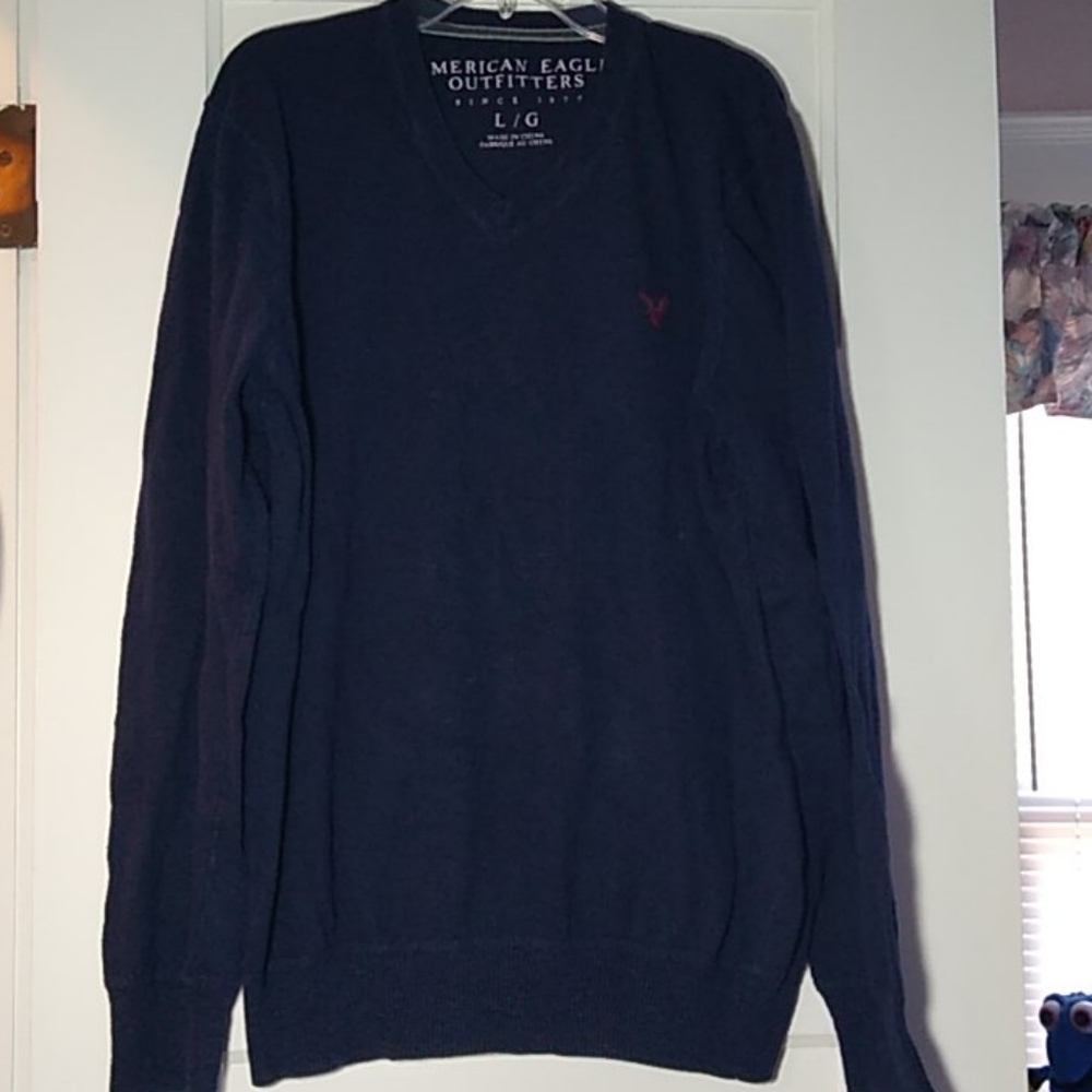 AE navy blue v-neck sweater